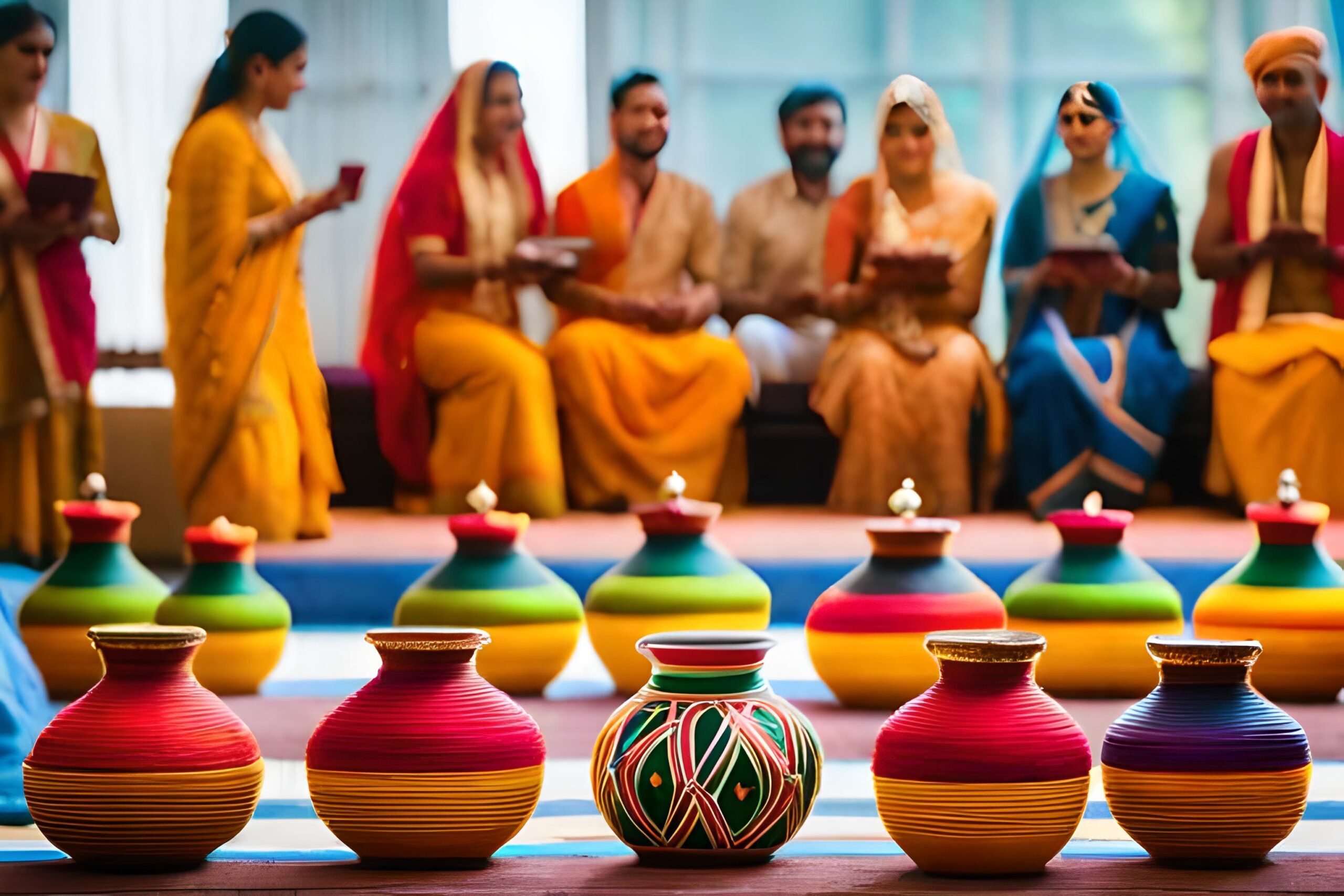 A diverse group of people engaging in a cultural exchange, symbolizing respect and understanding.